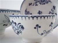 Lot 138 - Liverpool Pennington tea-bowl and saucer cream-boat and a bowl