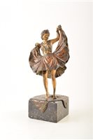 Lot 329 - A 19th century bronze of an exotic dancer by Franz Bergman