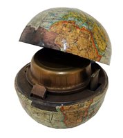 Lot 99 - A 19th century terrestrial pocket globe and inkwell