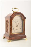 Lot 345 - Mahogany mantel clock by Edwin Poole, Limehouse, London