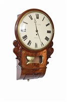 Lot 355 - An early 19th century mahogany drop-dial wall clock by Gill & Son, Aberdeen