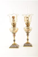 Lot 97 - A pair of 19th century art nouveau design lamps