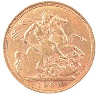 Lot 27 - An Edward VII gold sovereign, dated 1902, 8.0g.