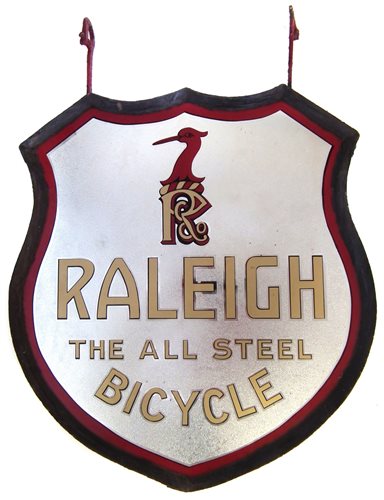 Lot 105 - Raleigh bicycle shop sign.