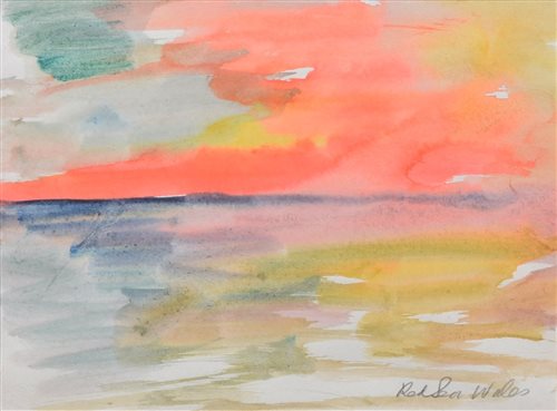 Lot 283 - J. L. Isherwood, "Red Sea, Wales", watercolour.