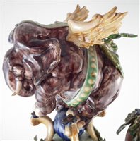 Lot 217 - Peter Weldon Majolica elephant samovar "Loxodonta Africana".
