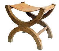 Lot 451 - Mouseman dressing table stool