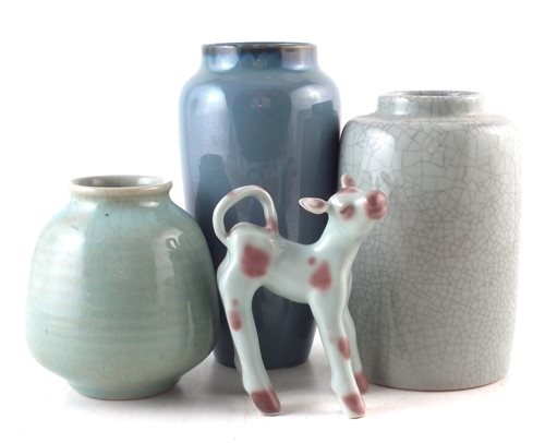 Lot 169 - Bullers calf and three vases