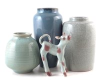 Lot 169 - Bullers calf and three vases