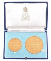 Lot 29 - Boxed Battle of Britain Commemorative Medals two coin set, coined in hall-marked 22ct gold.