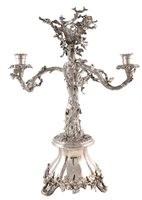 Lot 3 - Silver plated candelabra table centrepiece in the form of an oak tree