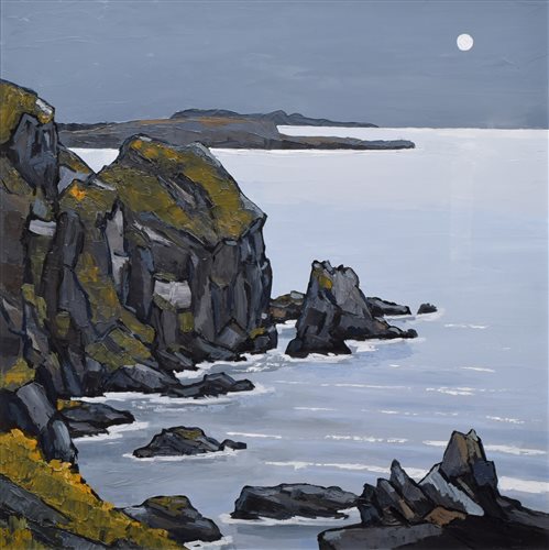 Lot 260 - David Barnes, "Near South Stack", oil.