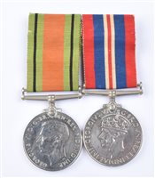 Lot 32 - A World War Two group of six medals awarded to 5124597 RQMS Warrant Officer Robert Gerald Brown and other medals.