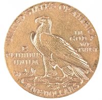 Lot 20 - A five dollar gold eagle coin, 8.3 grams, dated 1911.
