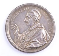 Lot 3 - Commemorative Vatican silver medal Benedict XIII by E. Hermani, 1729.