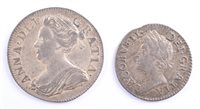 Lot 4 - James II silver twopence, 1688 and Queen Anne silver threepence, 1710 (2).