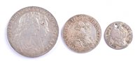 Lot 5a - William & Mary silver halfcrown, 1689, George III silver marriage medal, 1761, silver and William & Mary silver fourpence, 1689 (3).