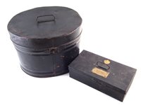 Lot 104 - Rifle Brigade tin box and a hat box