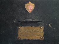 Lot 104 - Rifle Brigade tin box and a hat box