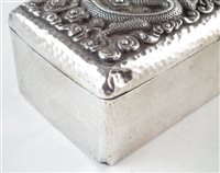 Lot 328 - Chinese silver canton cigarette box.