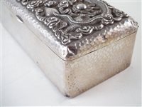 Lot 328 - Chinese silver canton cigarette box.