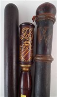 Lot 34 - George IV Tipstaff, VR truncheon and one other