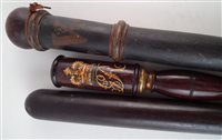 Lot 34 - George IV Tipstaff, VR truncheon and one other