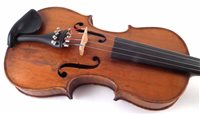 Lot 3 - German viola labelled Ruggeri with case and bow