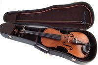 Lot 3 - German viola labelled Ruggeri with case and bow