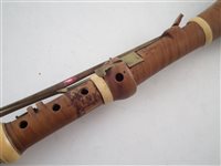 Lot 120 - Boxwood clarinet by Key London c.1850, with ivory fittings and brass keys, 59cm long