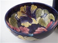 Lot 236 - Moorcroft vase, pin dish bowl.