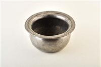 Lot 161 - An 18th century pewter chamber pot. With touchmark for Birch & Villers, Birmingham. 11 x 23cm.