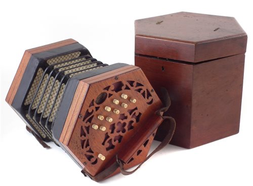 Lot 144 - Lachenal concertina in case