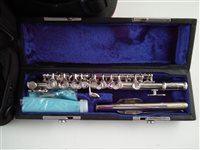 Lot 115 - Oswak India tuba in case, Ammoon clarinet in case, Blade piccolo and flute in cases