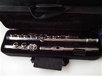 Lot 115 - Oswak India tuba in case, Ammoon clarinet in case, Blade piccolo and flute in cases