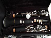 Lot 115 - Oswak India tuba in case, Ammoon clarinet in case, Blade piccolo and flute in cases