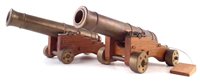 Lot 10 - Pair bronze model cannons