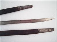 Lot 167 - Three British Victorian bayonets, two with scabbards