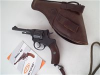 Lot 245 - Gletcher  air pistol revolver nagant with cartridges holster and instructions No. 25 NGT 1903 4.5mm