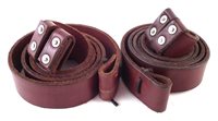 Lot 85 - Two Martini Henry leather slings, late pattern with rivets