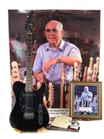 Lot 95 - G & L Broadcaster presented to Mike Cooper with signed Leo Fender presentation card