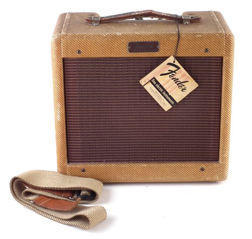 Lot 86 - Fender Champ tweed amp and strap