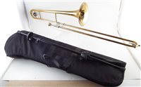 Lot 131 - King 606 U.S.A. trombone in soft case with stand