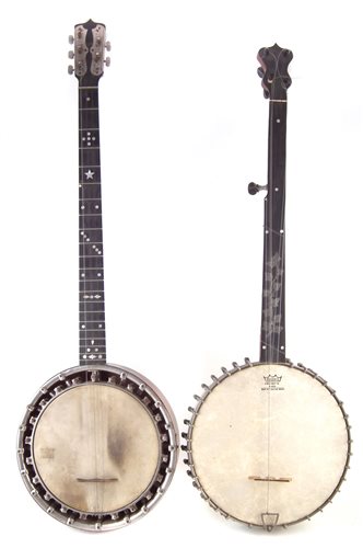 Lot 41 - W.S. Riley fret less banjo and another fretted banjo