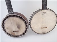 Lot 41 - W.S. Riley fret less banjo and another fretted banjo