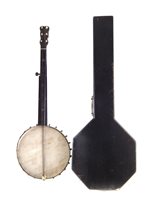 Lot 44 - Fret less zither banjo retailed by Withers and Co.