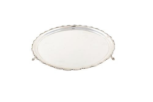 Lot 339 - A George VI silver tray by William Hutton & Sons