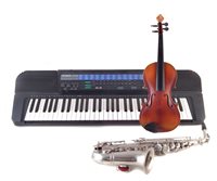 Lot 154 - Alto Saxophone, Violin, and Casio Keyboard