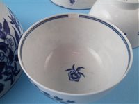 Lot 90 - Two Caughley bowls and three tea bowls