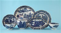 Lot 89 - Collection of Caughley blue and gilt printed ware